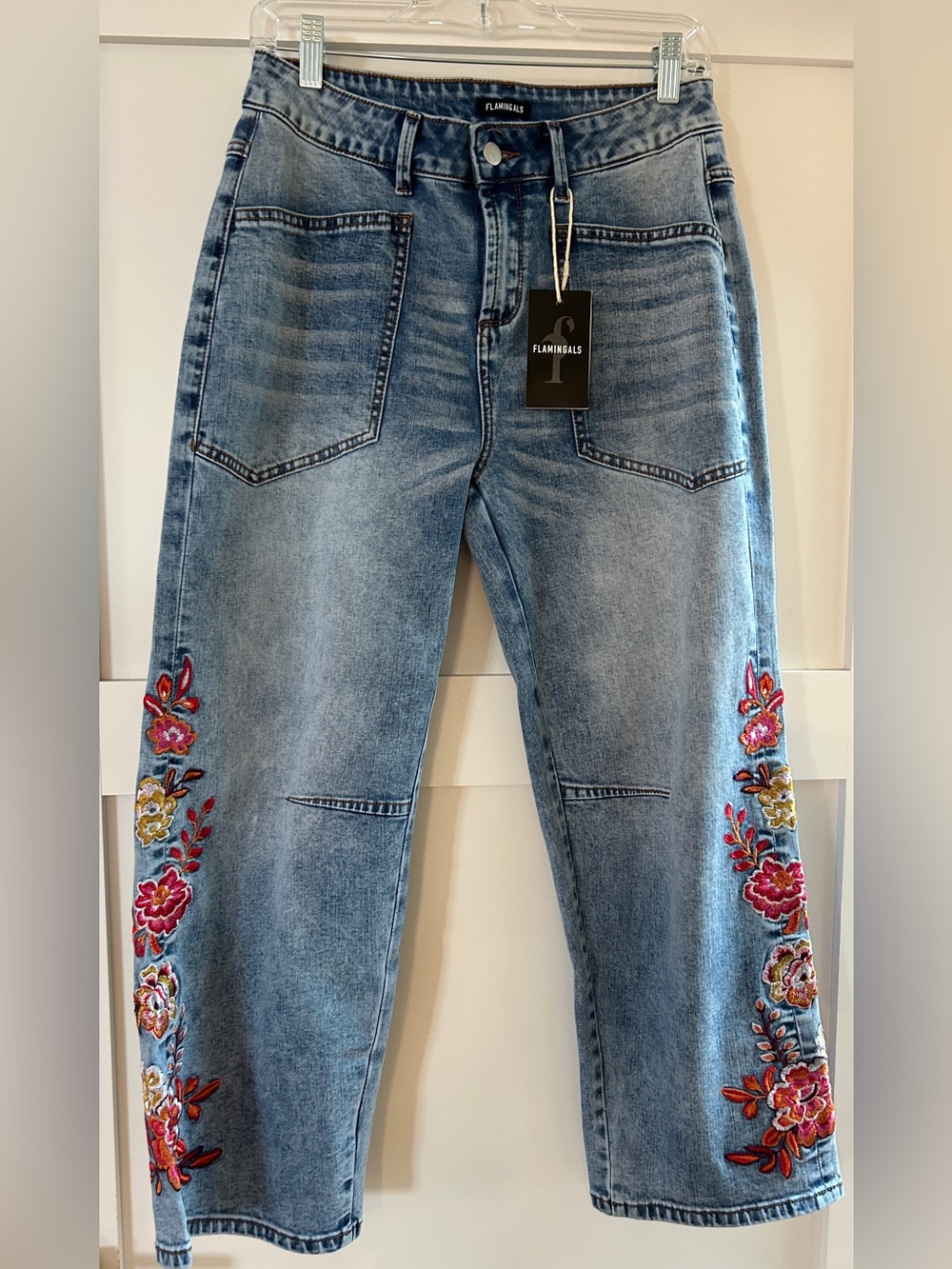 Flamingals embroidered jeans NWT